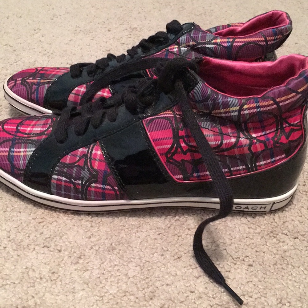 Pink and Black Coach Sneakers